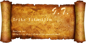 Iritz Titanilla névjegykártya